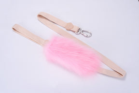 Faux fur dog leash L cute pretty soft tug of war, gift a Small Comb